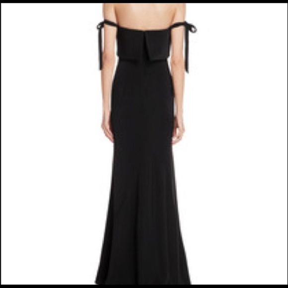 Black Jarlo Tie Strap Gown - Picture 2 of 5